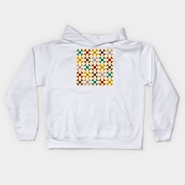 Geometric Pattern: Quilt: Autumn Kids Hoodie by Red Wolf